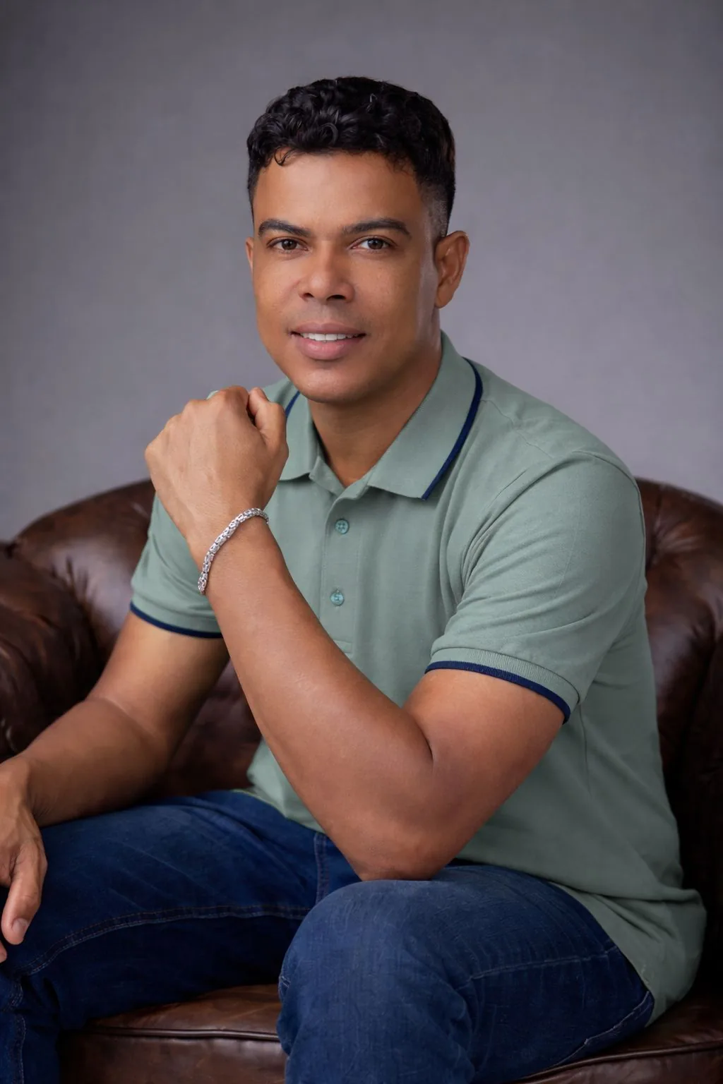 Nilson Santos, locutor em Seabra, sorrindo e olhando para a câmera